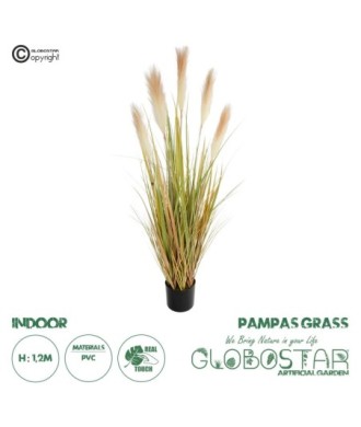 GloboStar® Artificial Garden PAMPAS GRASS 21477 Τεχνητό Διακοσμητικό Φυτό Παμπας Υ120cm